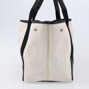 Balenciaga Navy Cabas Hand Bag Canvas White Silver 339933 Auth 211594-4