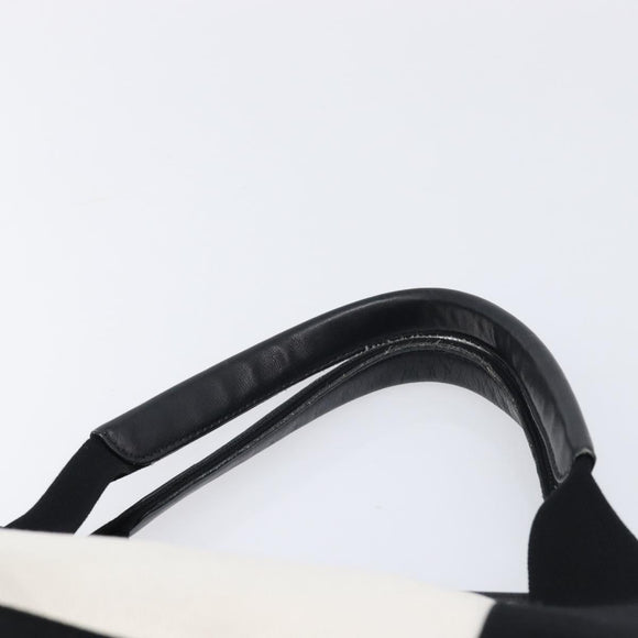 Balenciaga Navy Cabas Hand Bag Canvas White Silver 339933 Auth 211594