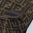 FENDI Zucca Canvas Hand Bag Brown Black Auth 211595A-10