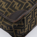 FENDI Zucca Canvas Hand Bag Brown Black Auth 211595A-11