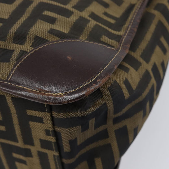FENDI Zucca Canvas Hand Bag Brown Black Auth 211595A