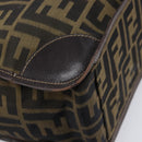 FENDI Zucca Canvas Hand Bag Brown Black Auth 211595A-13