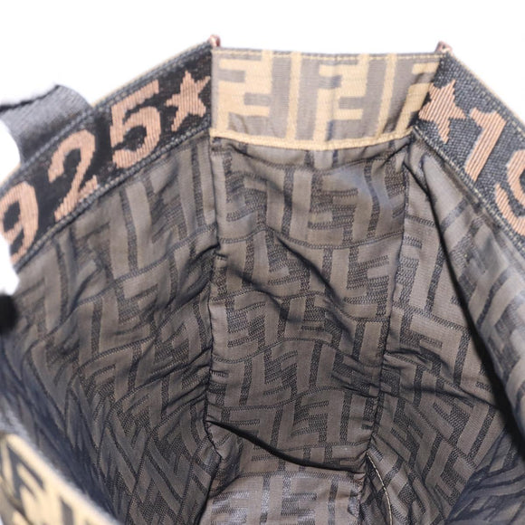 FENDI Zucca Canvas Hand Bag Brown Black Auth 211595A