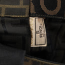 FENDI Zucca Canvas Hand Bag Brown Black Auth 211595A-19
