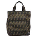 FENDI Zucca Canvas Hand Bag Brown Black Auth 211595A-2