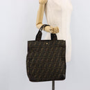 FENDI Zucca Canvas Hand Bag Brown Black Auth 211595A-20