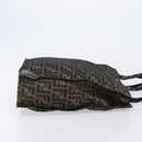 FENDI Zucca Canvas Hand Bag Brown Black Auth 211595A-4