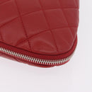 CHANEL Matelasse Chain Tote Bag Caviar Skin Red Silver CC Auth 211596M-12