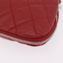 CHANEL Matelasse Chain Tote Bag Caviar Skin Red Silver CC Auth 211596M-14