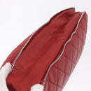 CHANEL Matelasse Chain Tote Bag Caviar Skin Red Silver CC Auth 211596M-16