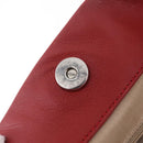CHANEL Matelasse Chain Tote Bag Caviar Skin Red Silver CC Auth 211596M-17