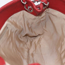 CHANEL Matelasse Chain Tote Bag Caviar Skin Red Silver CC Auth 211596M-20