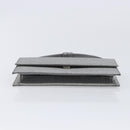 Salvatore Ferragamo Gancini Hand Bag Satin Gray Silver Auth 211597A-10