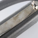Salvatore Ferragamo Gancini Hand Bag Satin Gray Silver Auth 211597A-16