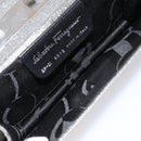 Salvatore Ferragamo Gancini Hand Bag Satin Gray Silver Auth 211597A-20