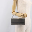 Salvatore Ferragamo Gancini Hand Bag Satin Gray Silver Auth 211597A-23