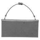 Salvatore Ferragamo Gancini Hand Bag Satin Gray Silver Auth 211597A-3