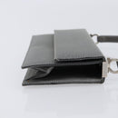 Salvatore Ferragamo Gancini Hand Bag Satin Gray Silver Auth 211597A-5