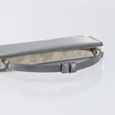 Salvatore Ferragamo Gancini Hand Bag Satin Gray Silver Auth 211597A-8