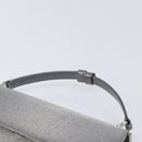 Salvatore Ferragamo Gancini Hand Bag Satin Gray Silver Auth 211597A-9