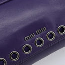 Miu Miu Chain Shoulder Bag Leather Purple Silver Auth 211604V-16