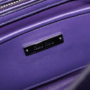 Miu Miu Chain Shoulder Bag Leather Purple Silver Auth 211604V-19