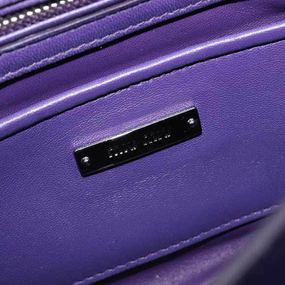 Miu Miu Chain Shoulder Bag Leather Purple Silver Auth 211604V
