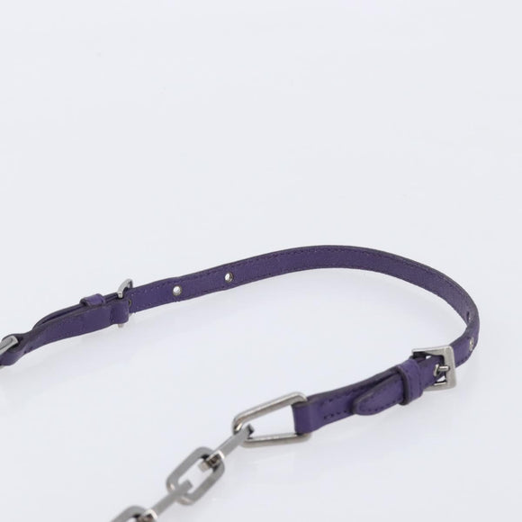 Miu Miu Chain Shoulder Bag Leather Purple Silver Auth 211604V