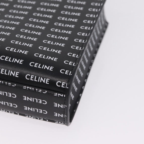 CELINE Mini Vertical Cabas Hand Bag PVC 2way Black Gold Auth 211607M