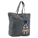 PRADA Tote Bag Nylon Gray Silver Auth 211613A-1