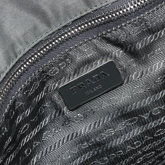 PRADA Tote Bag Nylon Gray Silver Auth 211613A