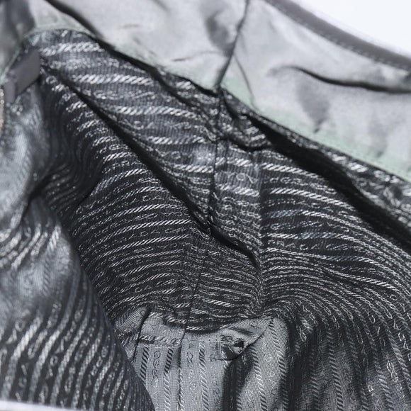PRADA Tote Bag Nylon Gray Silver Auth 211613A