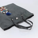 PRADA Tote Bag Nylon Gray Silver Auth 211613A-6