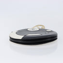 CHANEL Disc Bag Chain Shoulder Bag Lamb Skin White Gold CC Auth 211618V-10