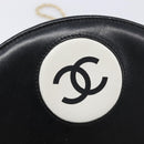 CHANEL Disc Bag Chain Shoulder Bag Lamb Skin White Gold CC Auth 211618V-17