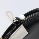 CHANEL Disc Bag Chain Shoulder Bag Lamb Skin White Gold CC Auth 211618V-18