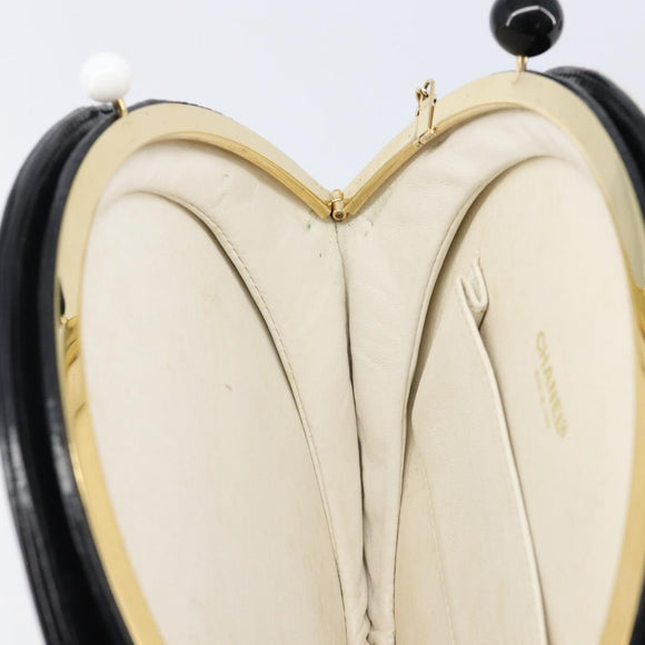 CHANEL Disc Bag Chain Shoulder Bag Lamb Skin White Gold CC Auth 211618V
