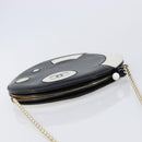 CHANEL Disc Bag Chain Shoulder Bag Lamb Skin White Gold CC Auth 211618V-6