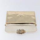 Christian Dior Clutch Bag Patent leather Gold Auth 211619-17