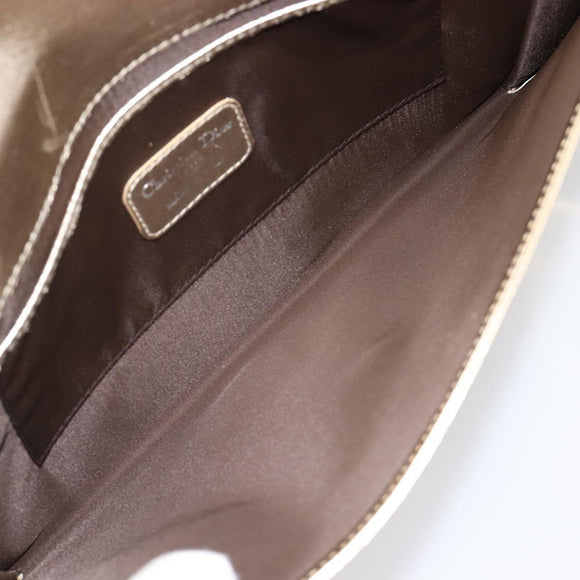 Christian Dior Clutch Bag Patent leather Gold Auth 211619