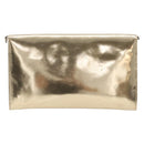 Christian Dior Clutch Bag Patent leather Gold Auth 211619-3