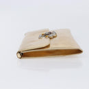 Christian Dior Clutch Bag Patent leather Gold Auth 211619-5