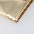 Christian Dior Clutch Bag Patent leather Gold Auth 211619-8