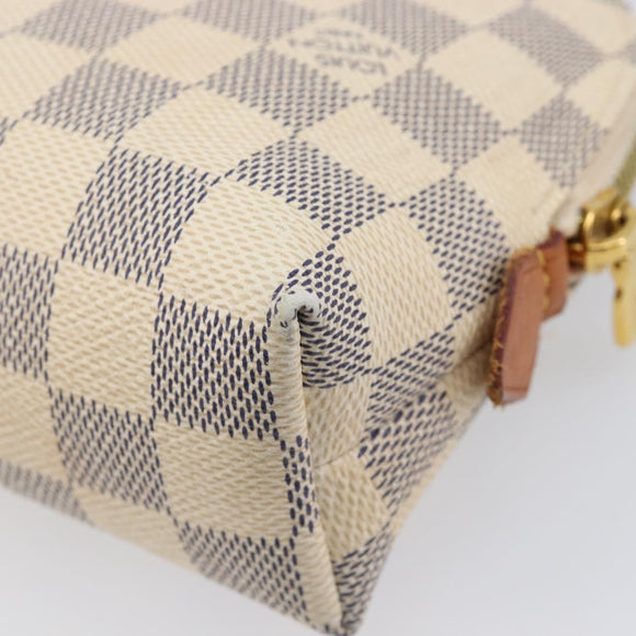 LOUIS VUITTON Damier Azur Pochette Cosmetic GM Pouch N23346 LV Auth 211626A