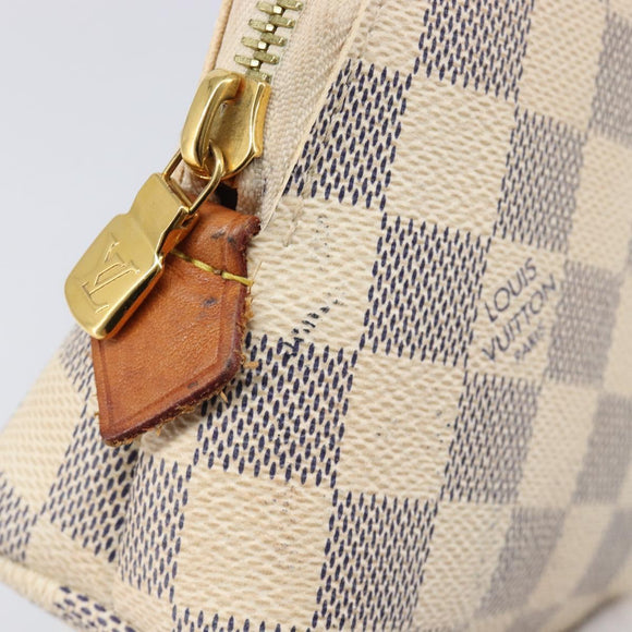 LOUIS VUITTON Damier Azur Pochette Cosmetic GM Pouch N23346 LV Auth 211626A