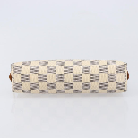 LOUIS VUITTON Damier Azur Pochette Cosmetic GM Pouch N23346 LV Auth 211626A