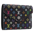 LOUIS VUITTON Multicolor Portefeuille Victorine Wallet Black M14163 Auth 211628V-1