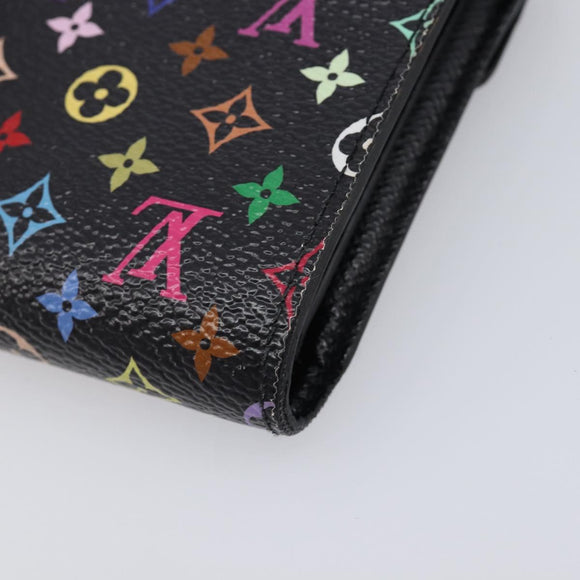 LOUIS VUITTON Multicolor Portefeuille Victorine Wallet Black M14163 Auth 211628V
