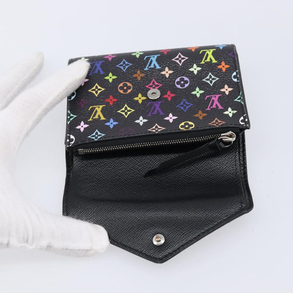 LOUIS VUITTON Multicolor Portefeuille Victorine Wallet Black M14163 Auth 211628V