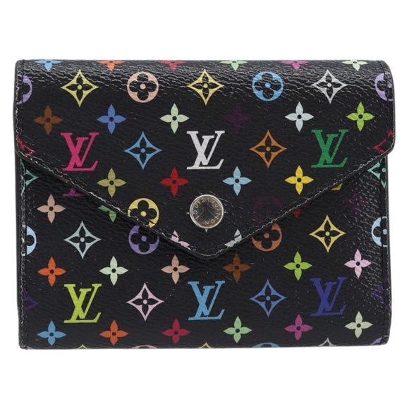 LOUIS VUITTON Multicolor Portefeuille Victorine Wallet Black M14163 Auth 211628V
